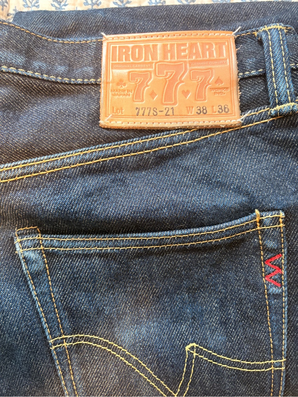 Iron Heart Men's Dark Blue Straight Jeans - 777 Slim Fit Japanese selvedge denim